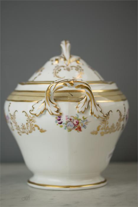 A 19th century porcelain lidded jar and cover, hand painted with flowers to the body, numbered in - Image 32 of 47