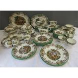 An eight piece Copeland Spode dinner service in the Byron pattern.