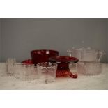 A group of Sowerby glassware, to include three dis