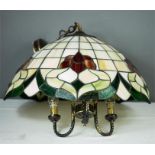 A Tiffany style ceiling lamp.