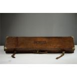 A William Evans 19th century leather shot gun case, initialled MDP to the top label interior William