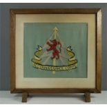 A WWII hand embroidered Scottish Reconnaissance Cord fire screen.