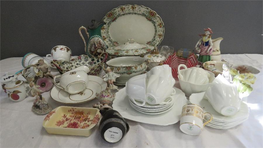 A Shelly tea service, fluted pearl white pattern, - Image 3 of 15