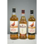 Three bottles of Whisky, The Famous Grouse 1l, The Famous Grouse 70cl, Bells Blended Scotch Whisky