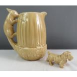 A Sylvac jug with squirrel form handle and a Scottie dog.