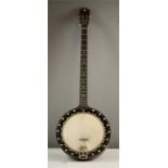 An antique Banjo in case.