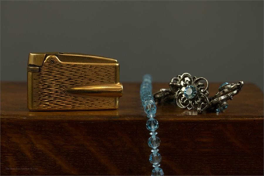 An oak box containing costume jewellery brooches, pendants, bracelets. - Image 2 of 2