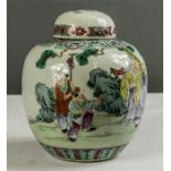 A 19th century Chinese ginger jar and cover enamelled with decoration.