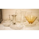 A quantity of glassware including bowls, vase, posy vase etc.