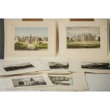A group of fourteen Norwegian mezzotints circa 1834, and two prints; Burghley House and Harlaxton
