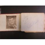 An album of autographs to include Gracie Fields and other 1950s film stars and celebrities.