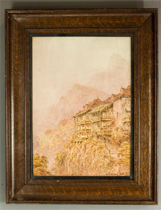 A.Coleman (19th century): watercolour, signed lower right and dated 1888.