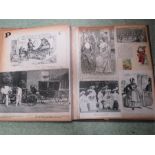 A scrap album containing early 20th century cut outs.