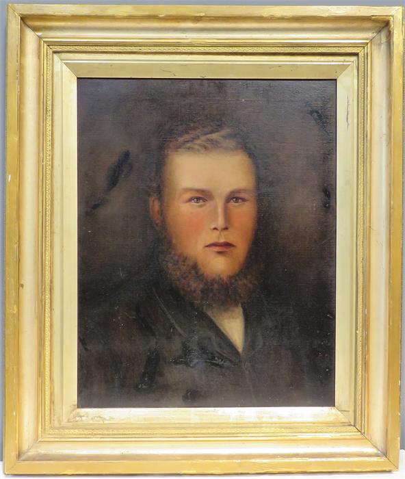 A 19th century portrait of a gentleman, oil on canvas, 49 by 39cm.