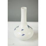 A blue and white Chinese bud vase.