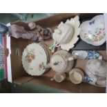 A miscellaneous group of ceramics including Lladro Geisha girl etc.