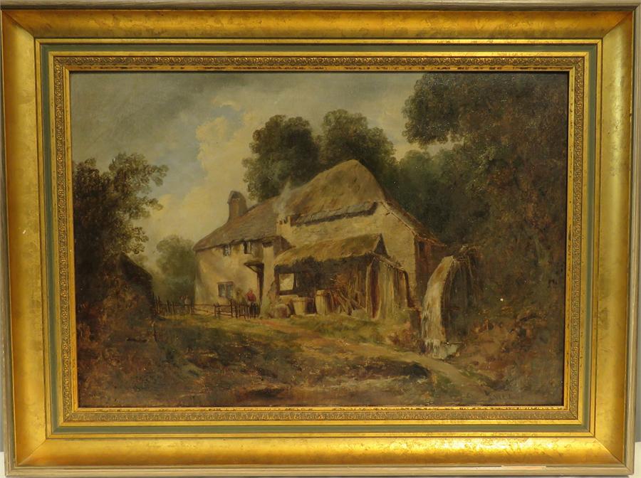 W.E. Jones (19th century): a watermill, oil on canvas, signed lower right, 32 by 48.