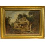 W.E. Jones (19th century): a watermill, oil on canvas, signed lower right, 32 by 48.