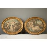 A pair of 19th century oval prints; Cupid Binding Aglaia to a Laurel, and Cupid Disarmed by