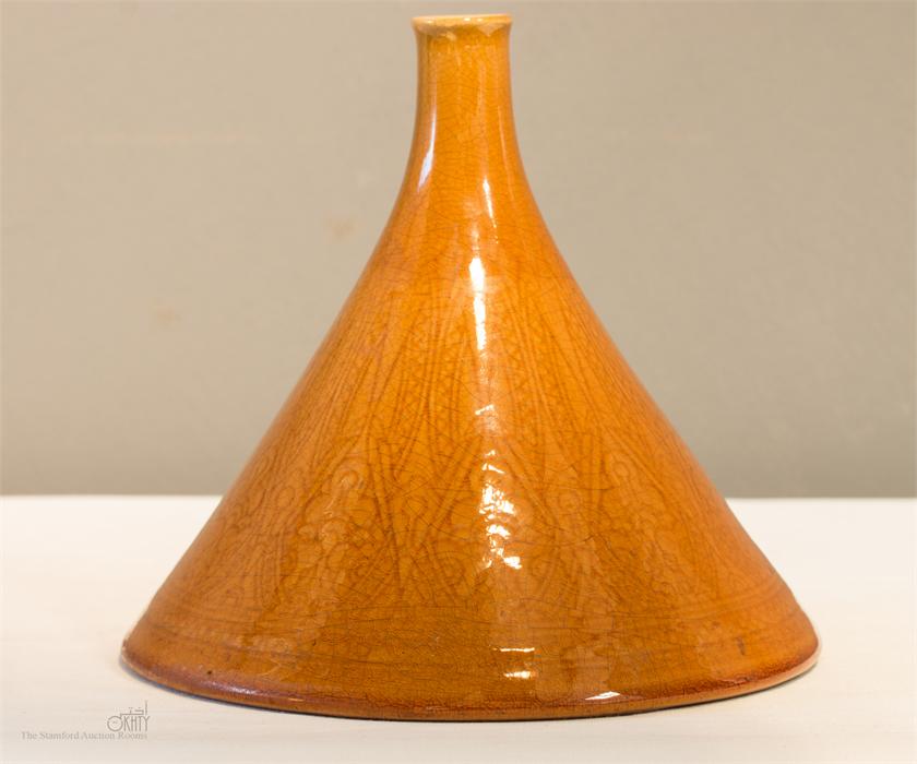 Christopher Dresser: an earthenware vase designed by Christopher Dresser, made by Linthorpe Pottery,