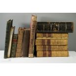 A group of antique books: The National Family Bible, Scott & Henry with colour plates, The