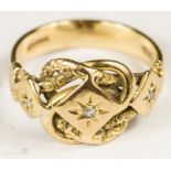 An 18ct gold ring, size M, 5.1g.