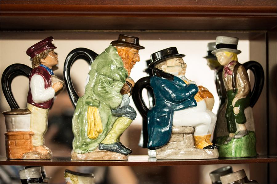 A quantity of Franklin Porcelain The Charles Dickens Toby Jug Collection, and mahogany stand. - Image 2 of 3