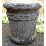 A stone planter, reputedly from Fotheringhay Castle.