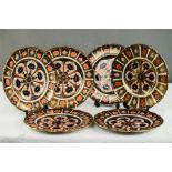 A set of six Royal Crown Derby Old Imari 9 inch plates Rn No 710699.