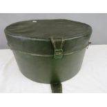 A green hat box.