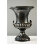 A Beswick ceramic urn with a dark grey lustre glaze.