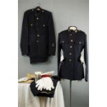 A Royal Marines Commando dress tunic, trousers, full dress cap and belt, together with a