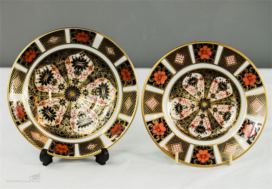 A Royal Crown Derby Old Imari dish and saucer.