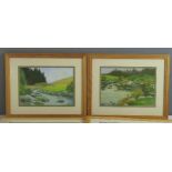 Dennis Donneley, landscapes, pastel on paper, each approx. 18 by 23cm.