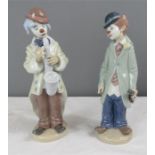 Lladro: two figurines; Circus Sam and Sad Sax. (2)