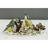 A group of six Karl Ens porcelain models of various birds, all marked to the bases.