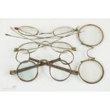 Four pairs of 19th century steel speactacles, A/F