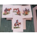 Four watercolours from Argentina, depicting figural scenes.