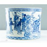 A Chinese blue and white censer, depicting figural scenes, 48cm high.