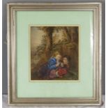 After Henry Cummings RA, unsigned watercolour depicting young boy and girl holding a bird, 21½ by