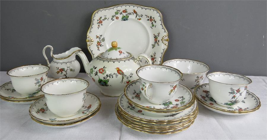 A Tuscan China Plant design part tea set, manufactured for Harrods.