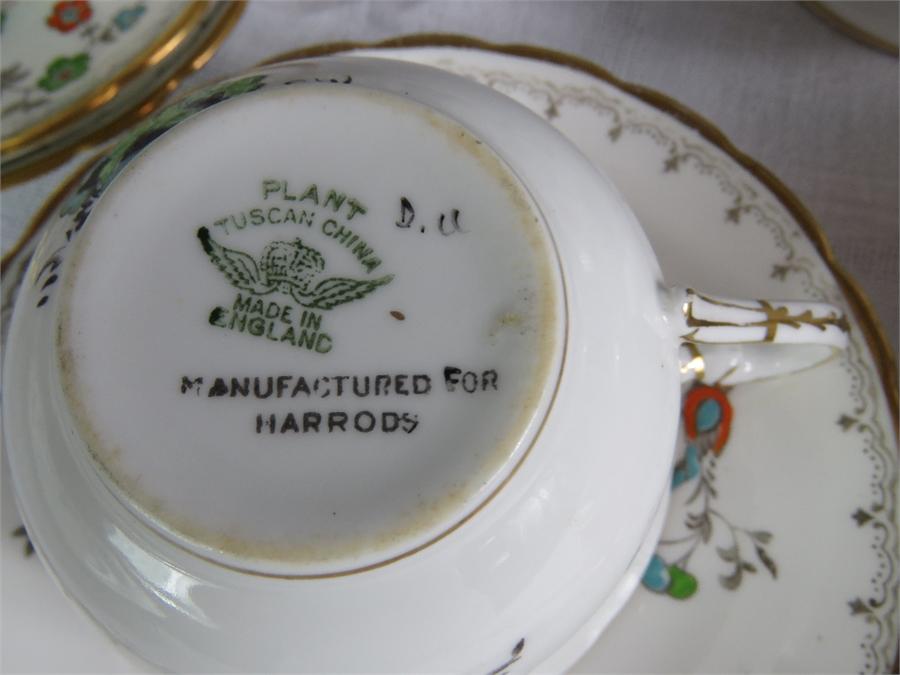 A Tuscan China Plant design part tea set, manufactured for Harrods. - Image 2 of 2