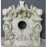 A marble carving; clock case, 38 by 36 by 11cm.