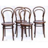 A group of five bentwood chairs.