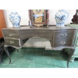 A French style dressing table, painted dark grey.