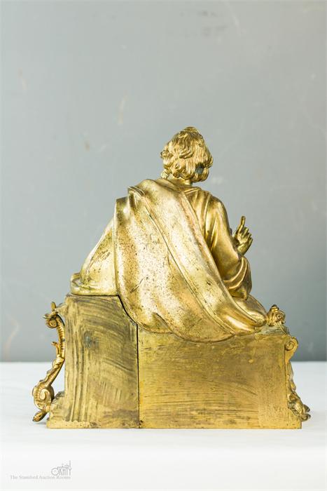 A gilt bronze statue of scholar reading Lois D'Athens, 23cm high. - Image 2 of 2