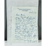 A Dambuster related letter written by Mick Martin KCB DSO DFC AFC, the letter heading Air Marshall