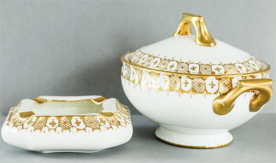 A Royal Crown derby porcelain ashtray and tureen.