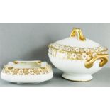 A Royal Crown derby porcelain ashtray and tureen.