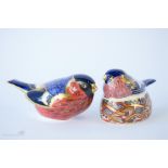 Two Royal Crown Derby birds; Bullfinch MMIX, Bullfinch Nesting. (2)